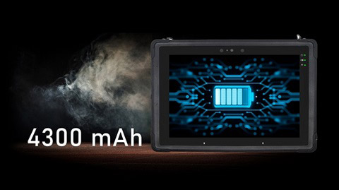 ユニテックの業務用タブレットTB170 Plusのバッテリーイメージ。4300mAh