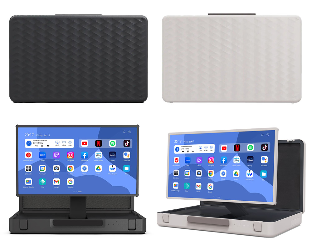 ブリーフケース型 AndroidタブレットPC PAP-270のカラー比較。ブラック・ホワイトの2色展開