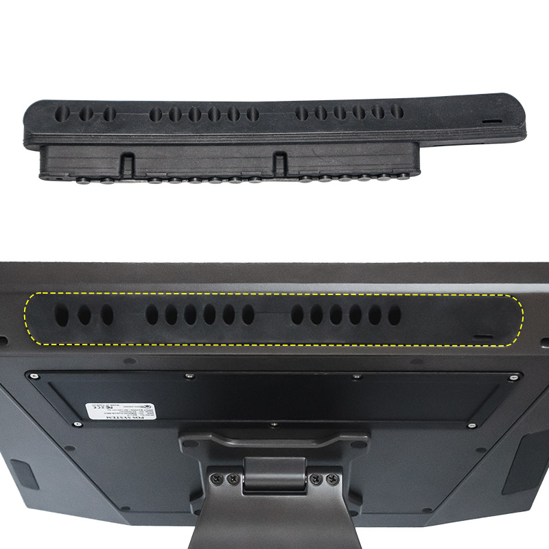 エフケイシステム 防塵防水 タッチパネルPC「K5ve II」のI/Oポートに専用ケーブルグロメットを装着したイメージ