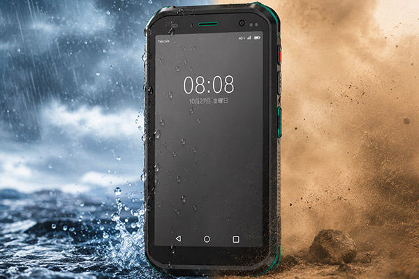 水しぶきと粉じん環境で使用できるIP67対応の堅牢Android端末 H5