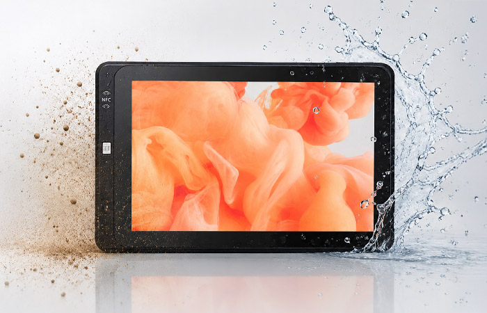 粉塵や水滴に強いIP65準拠の堅牢タブレット MP600